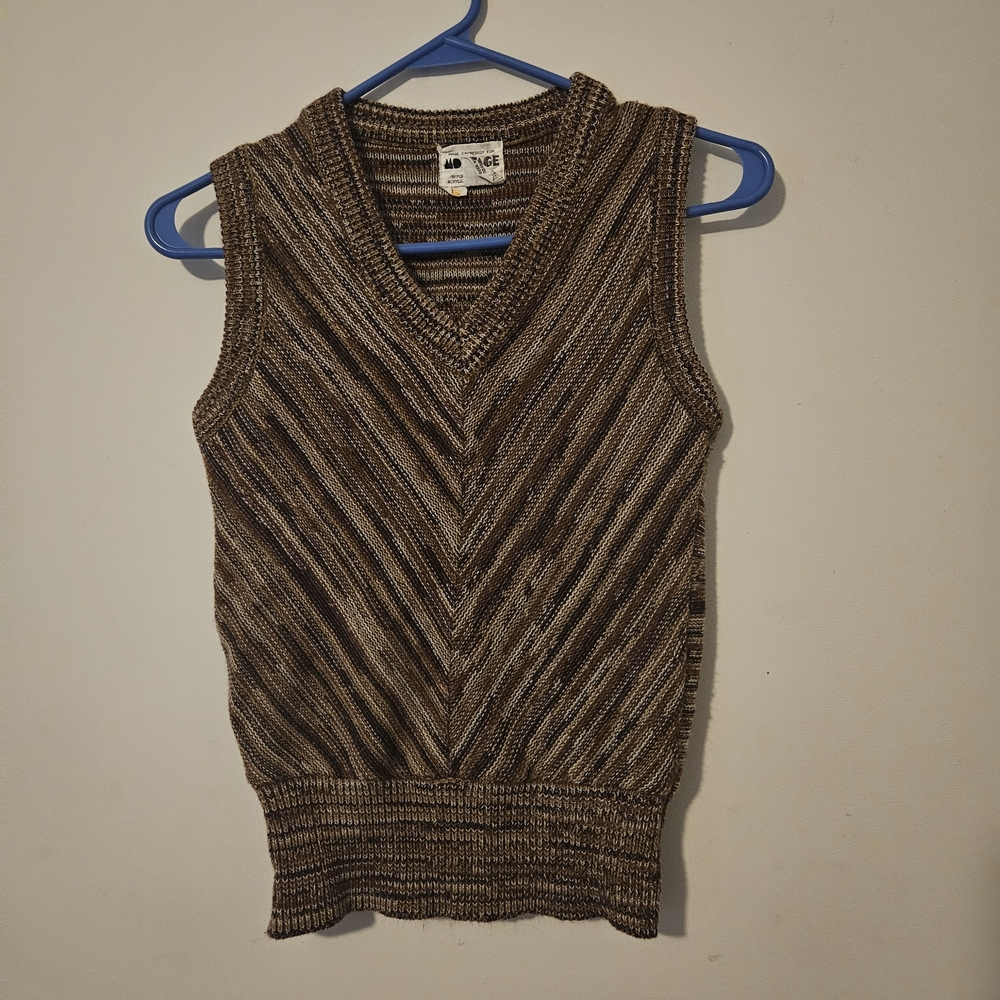 Vintage Montage Sweater Vest Size Small